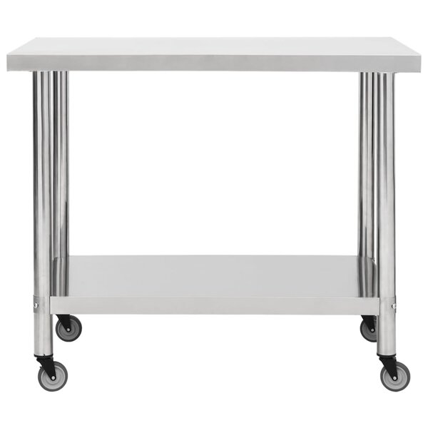 Stainless prep deals table with wheels